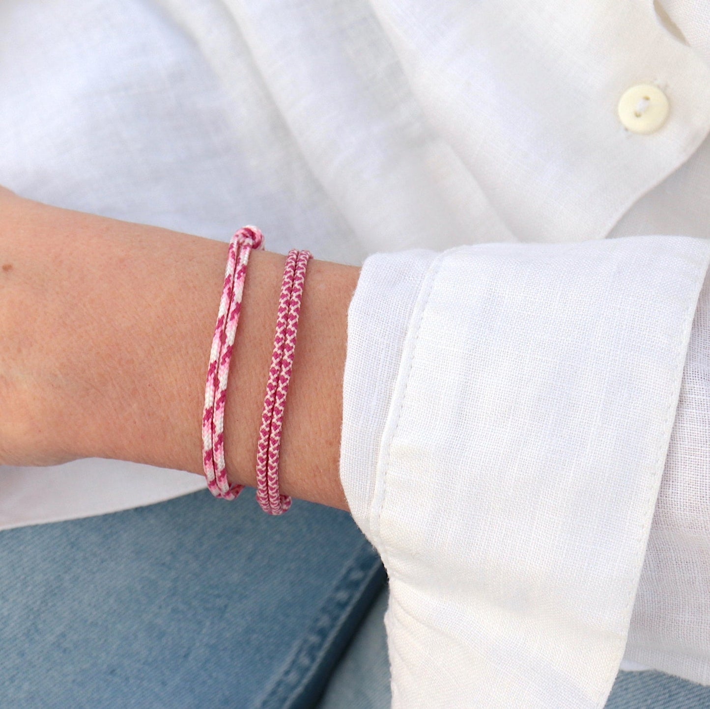 Pink Rope Bracelet | Støtt brystkreft