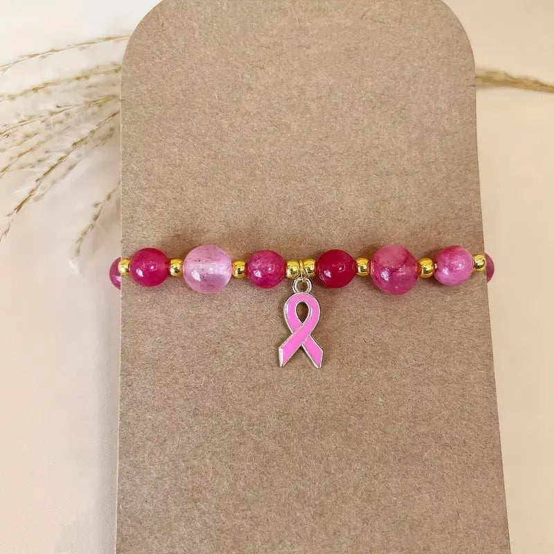 Blush Bead Bracelet | Støtt brystkreft