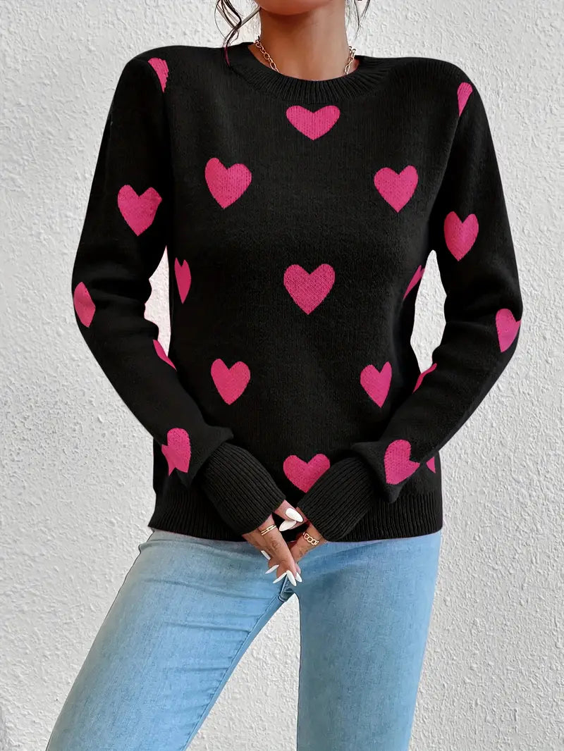 Heart Pattern Sweater | Støtt brystkreft