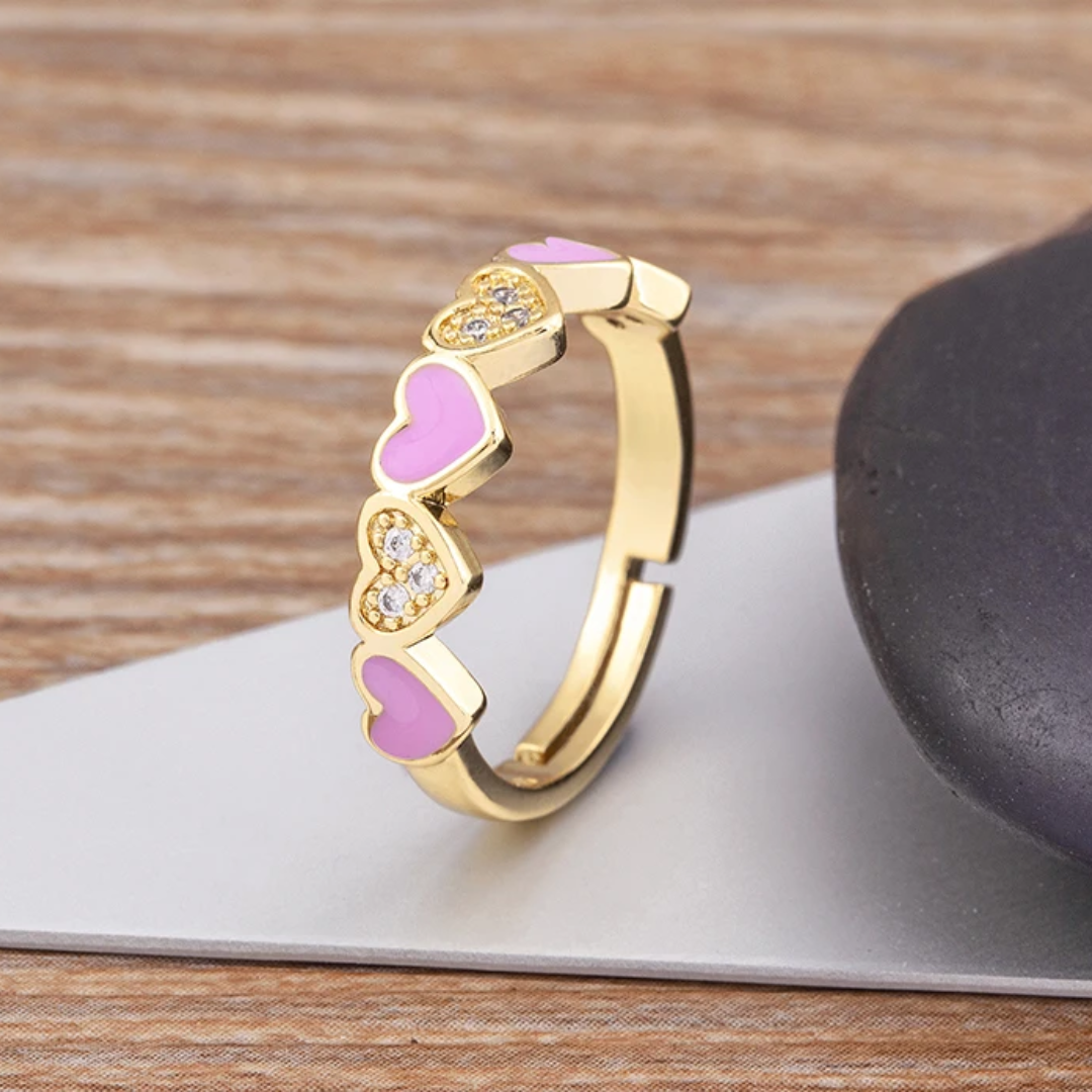 Aligned Hearts Ring | Støtt brystkreft