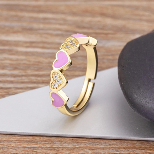 Aligned Hearts Ring | Støtt brystkreft