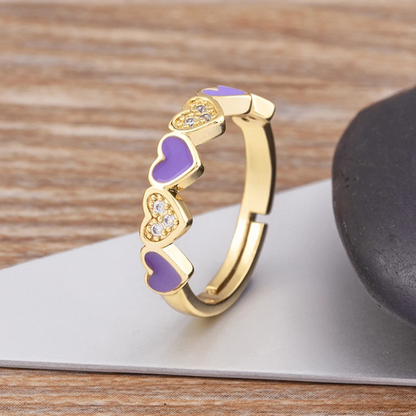 Aligned Hearts Ring | Støtt brystkreft