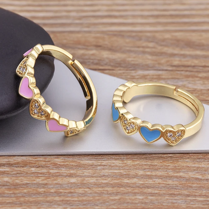 Aligned Hearts Ring | Støtt brystkreft