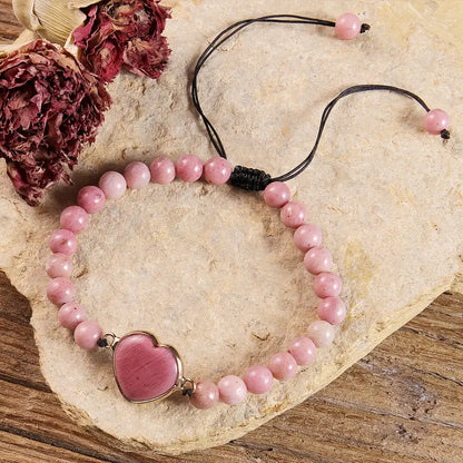 Pink Rhodochrosite Bracelet | Støtt brystkreft