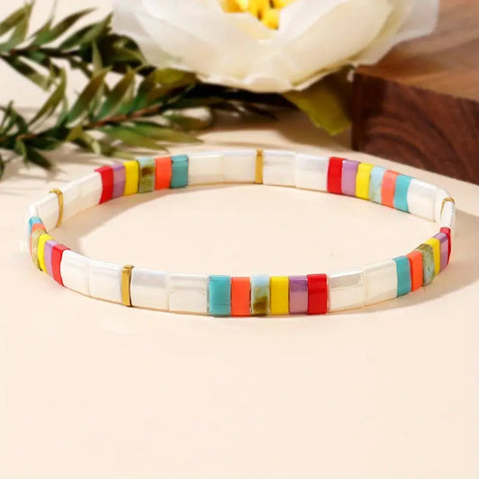 Glass Bead Bracelet | Støtt brystkreft