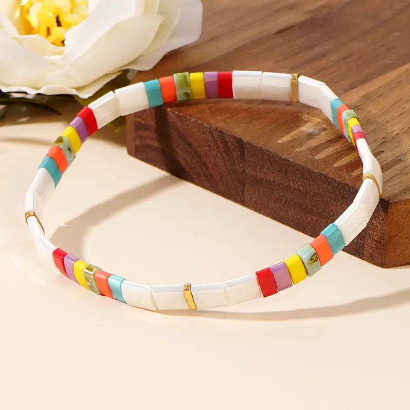 Glass Bead Bracelet | Støtt brystkreft