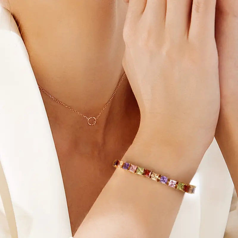 Multicolor Stoned Bracelet | Støtt brystkreft