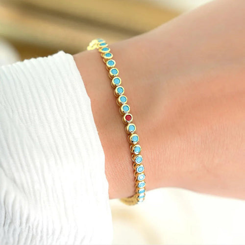 Turquoise Tennis Bracelet | Støtt diabetes