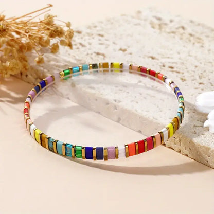 Colorful Glass-Beads Bracelet | Støtt brystkreft
