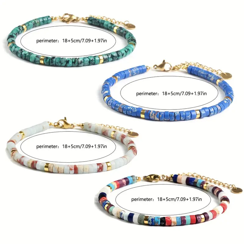 Natural Stone Bracelet | Støtt brystkreft