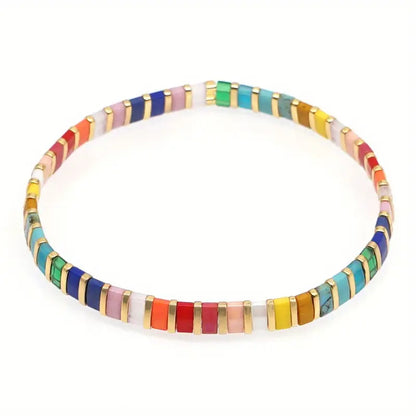 Colorful Glass-Beads Bracelet | Støtt brystkreft