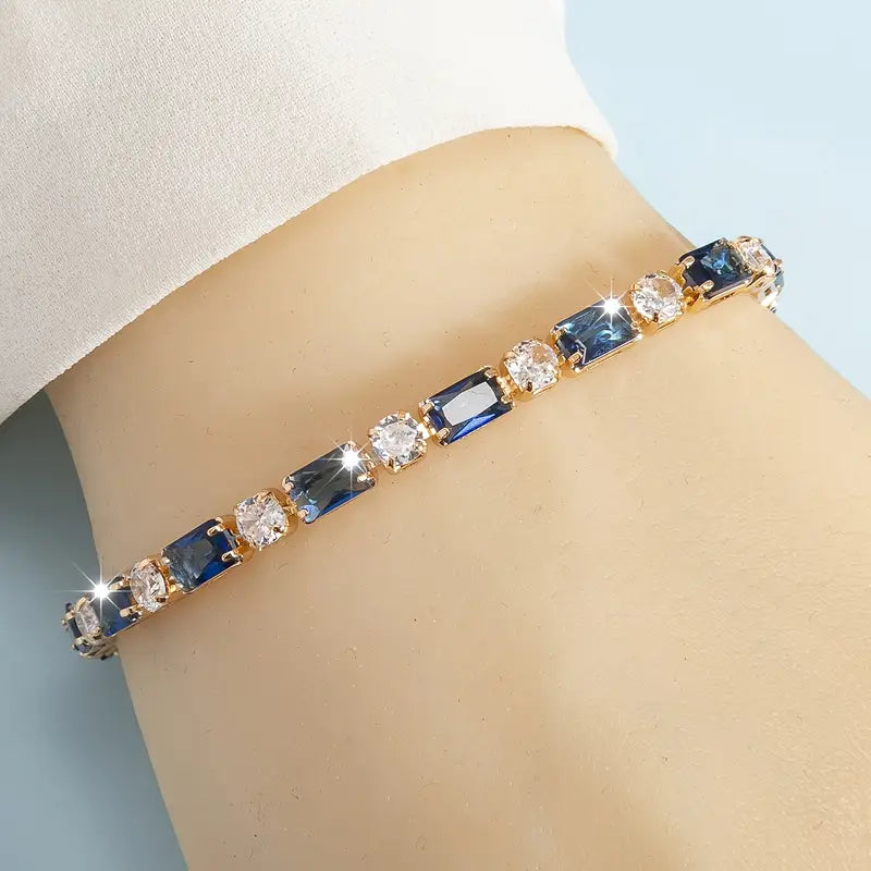 Rectangular Zirconia Bracelet | Støtt brystkreft