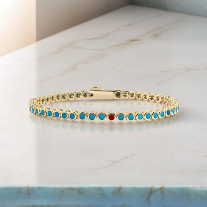 Turquoise Tennis Bracelet | Støtt diabetes