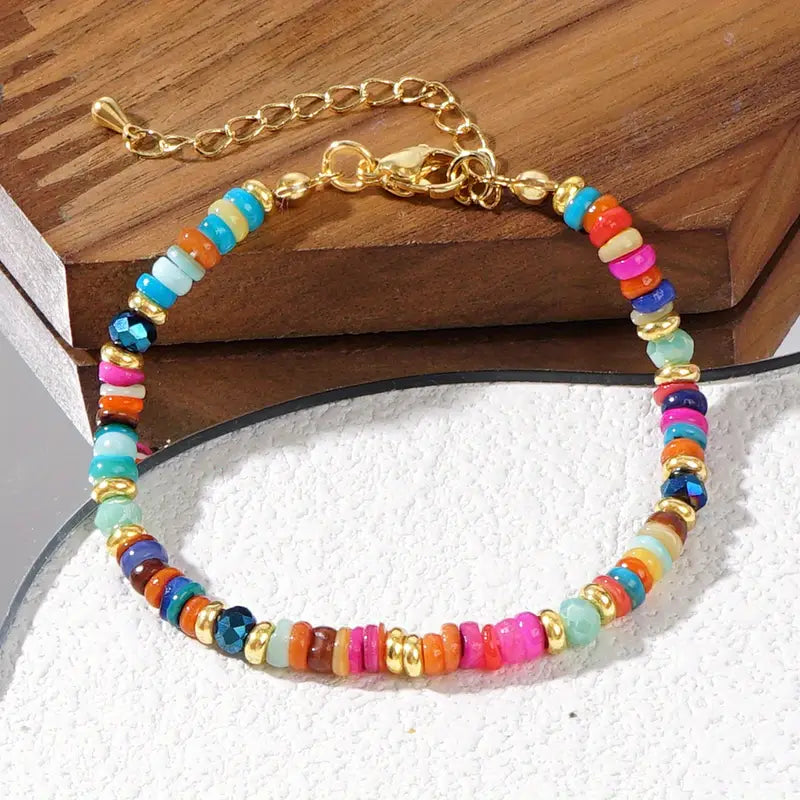 Rainbow Shell Chain Bracelet | Støtt brystkreft