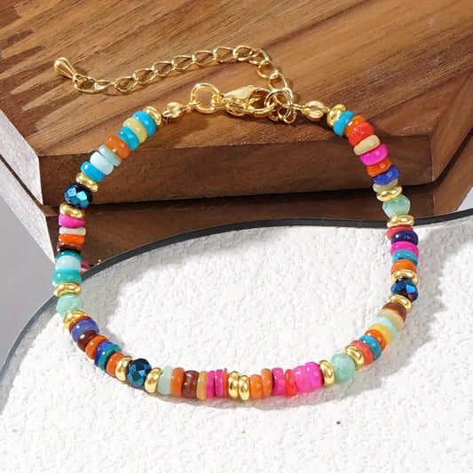 Rainbow Shell Chain Bracelet | Støtt brystkreft
