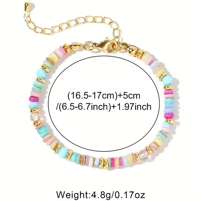 Rainbow Shell Chain Bracelet | Støtt brystkreft