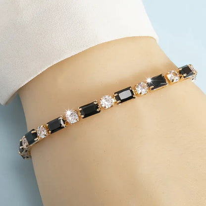 Rectangular Zirconia Bracelet | Støtt brystkreft