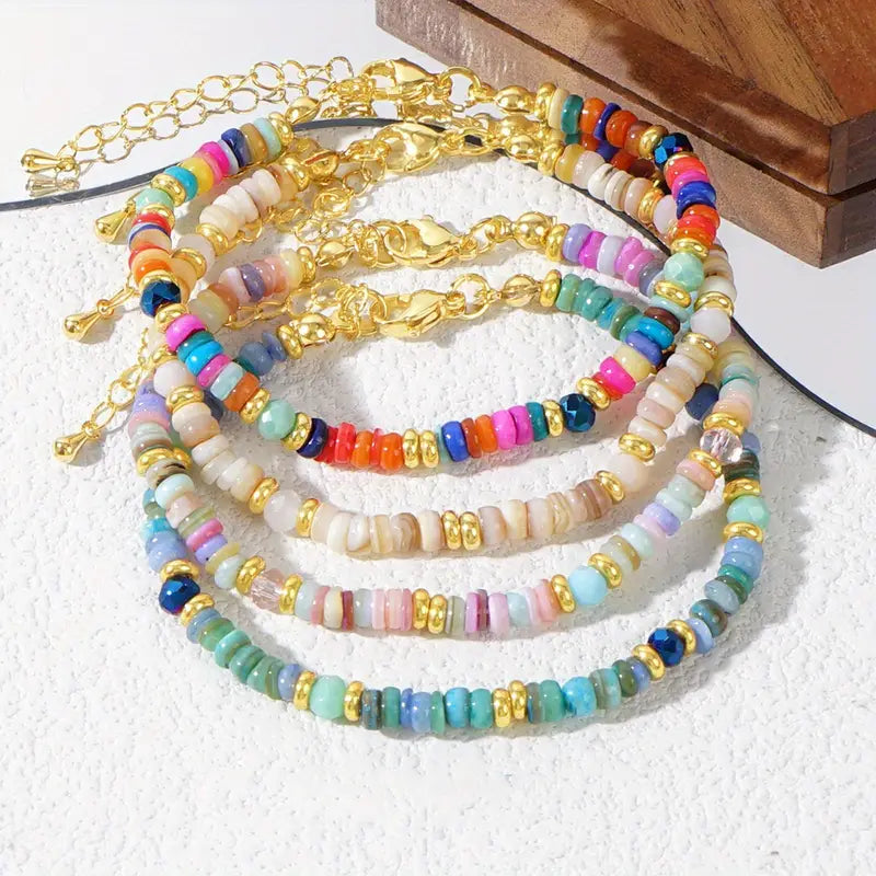 Rainbow Shell Chain Bracelet | Støtt brystkreft