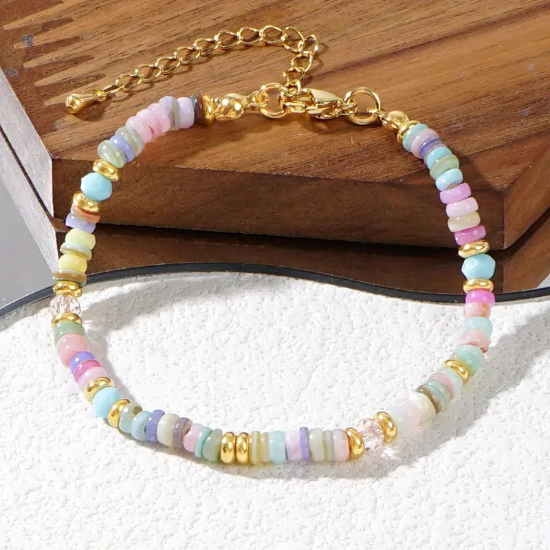Rainbow Shell Chain Bracelet | Støtt brystkreft