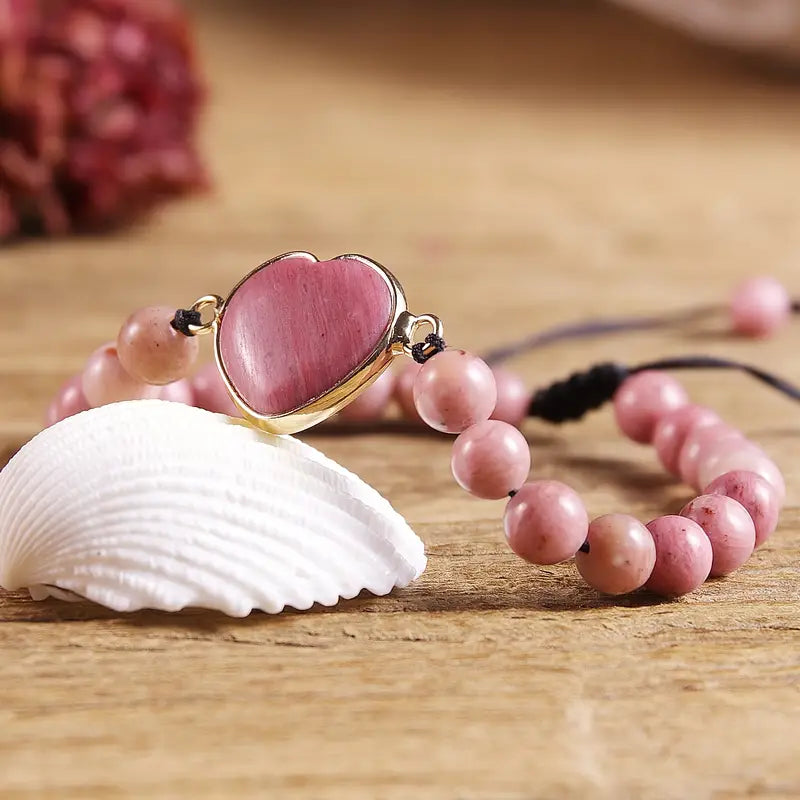Pink Rhodochrosite Bracelet | Støtt brystkreft