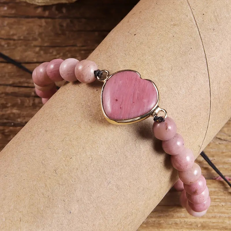 Pink Rhodochrosite Bracelet | Støtt brystkreft