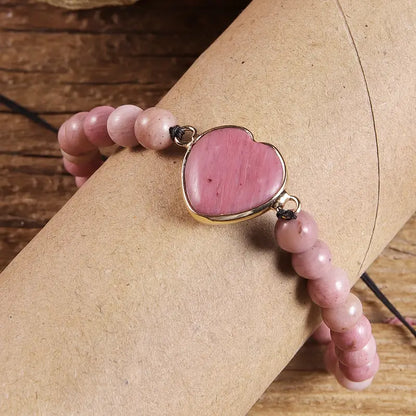 Pink Rhodochrosite Bracelet | Støtt brystkreft