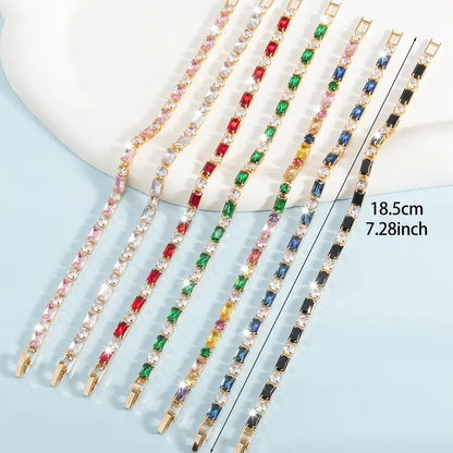 Rectangular Zirconia Bracelet | Støtt brystkreft