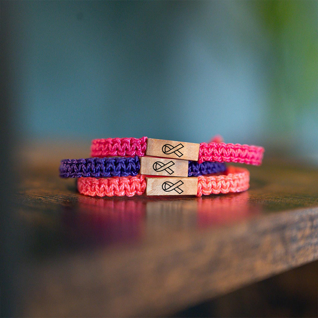Wood Ribbon Bracelet | Støtt brystkreft