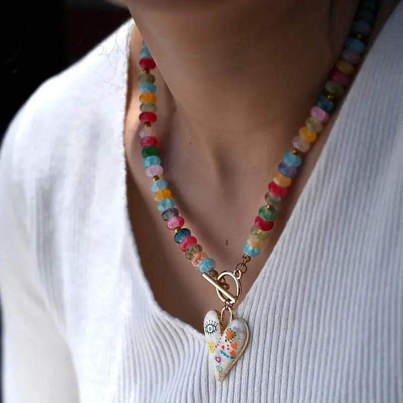 Colorful Charmed Necklace | Støtt brystkreft