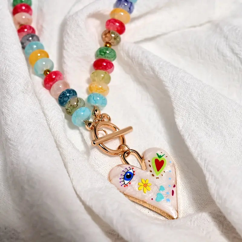 Colorful Charmed Necklace | Støtt brystkreft