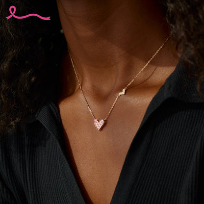 Pink Gold Heart Necklace | Støtt brystkreft