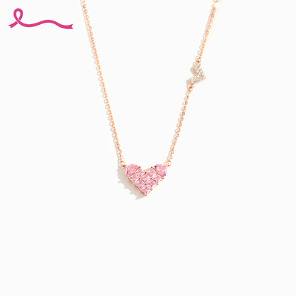 Pink Gold Heart Necklace | Støtt brystkreft