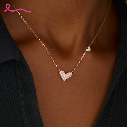 Pink Gold Heart Necklace | Støtt brystkreft
