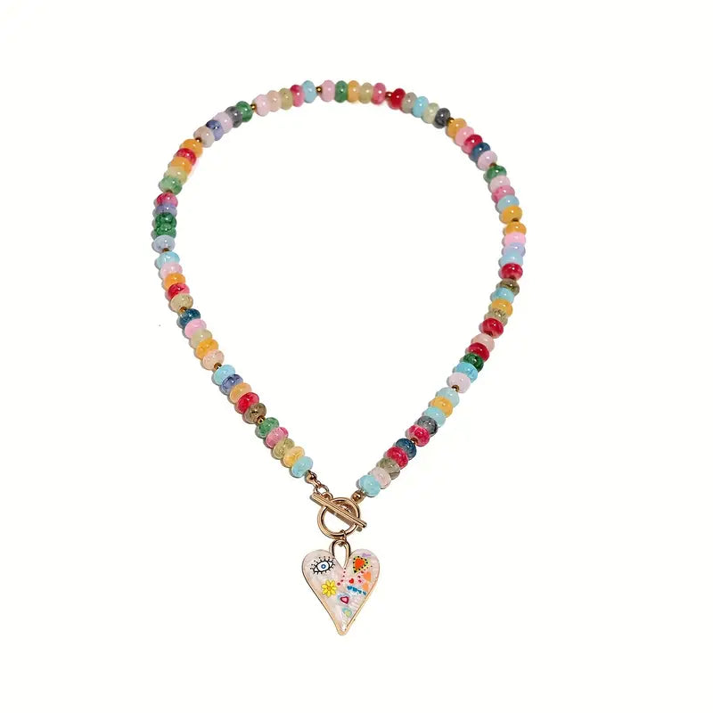 Colorful Charmed Necklace | Støtt brystkreft