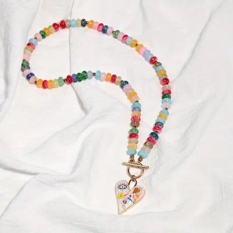 Colorful Charmed Necklace | Støtt brystkreft