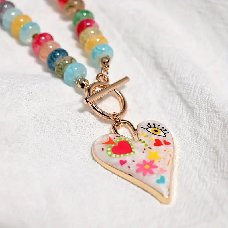 Colorful Charmed Necklace | Støtt brystkreft