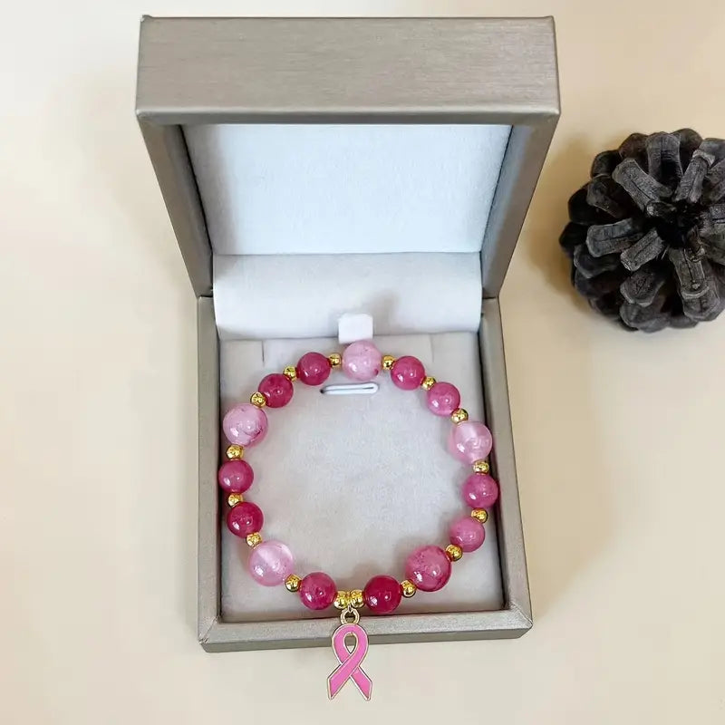 Blush Bead Bracelet | Støtt brystkreft