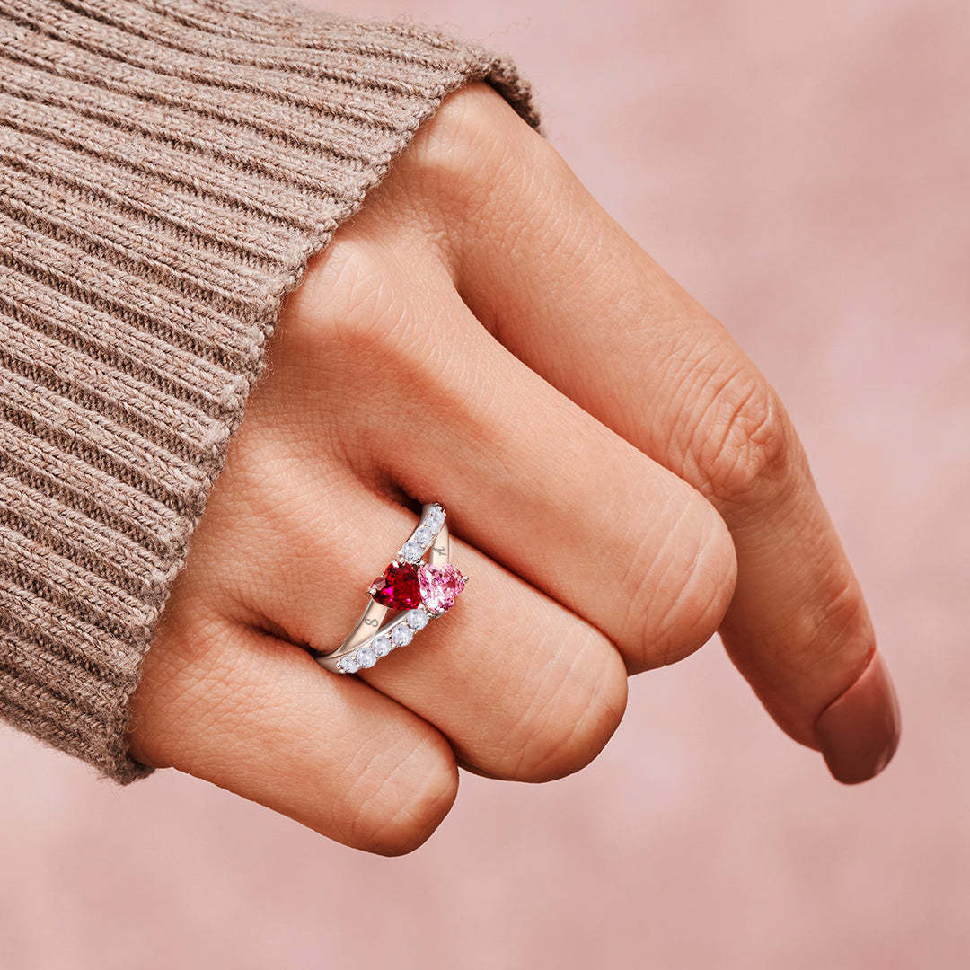 Interlinked Heart Ring | Støtt brystkreft