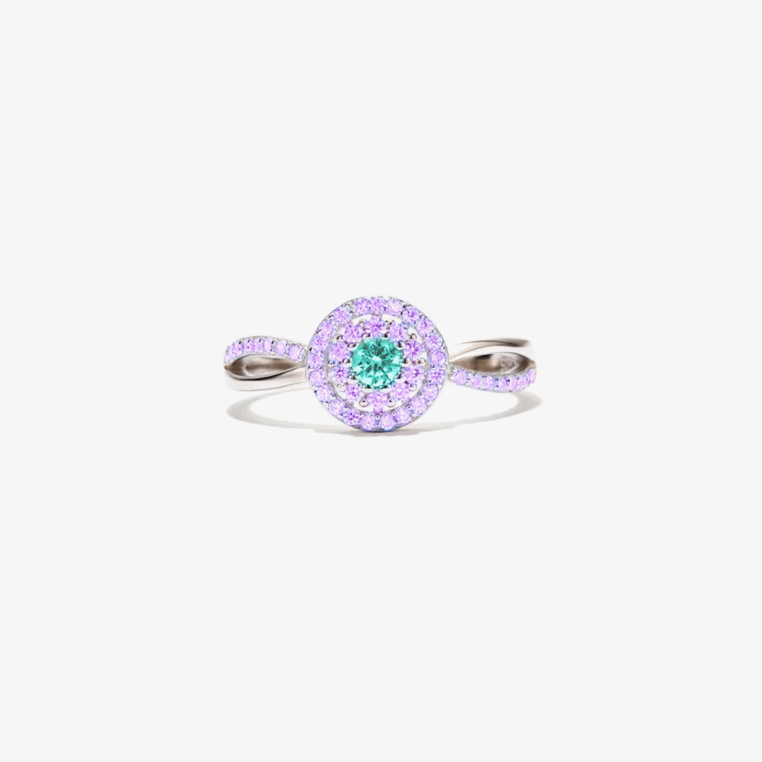 Teal & Purple Circle Ring | Støtt brystkreft