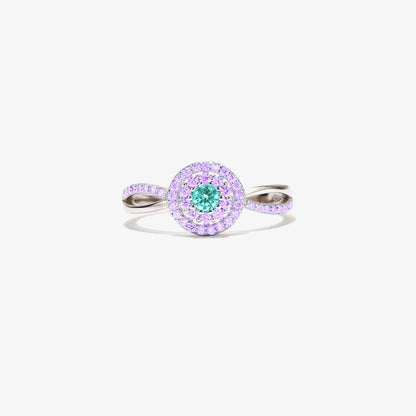 Teal & Purple Circle Ring | Støtt brystkreft