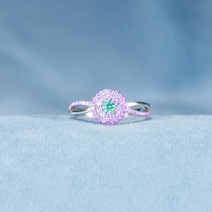 Teal & Purple Circle Ring | Støtt brystkreft