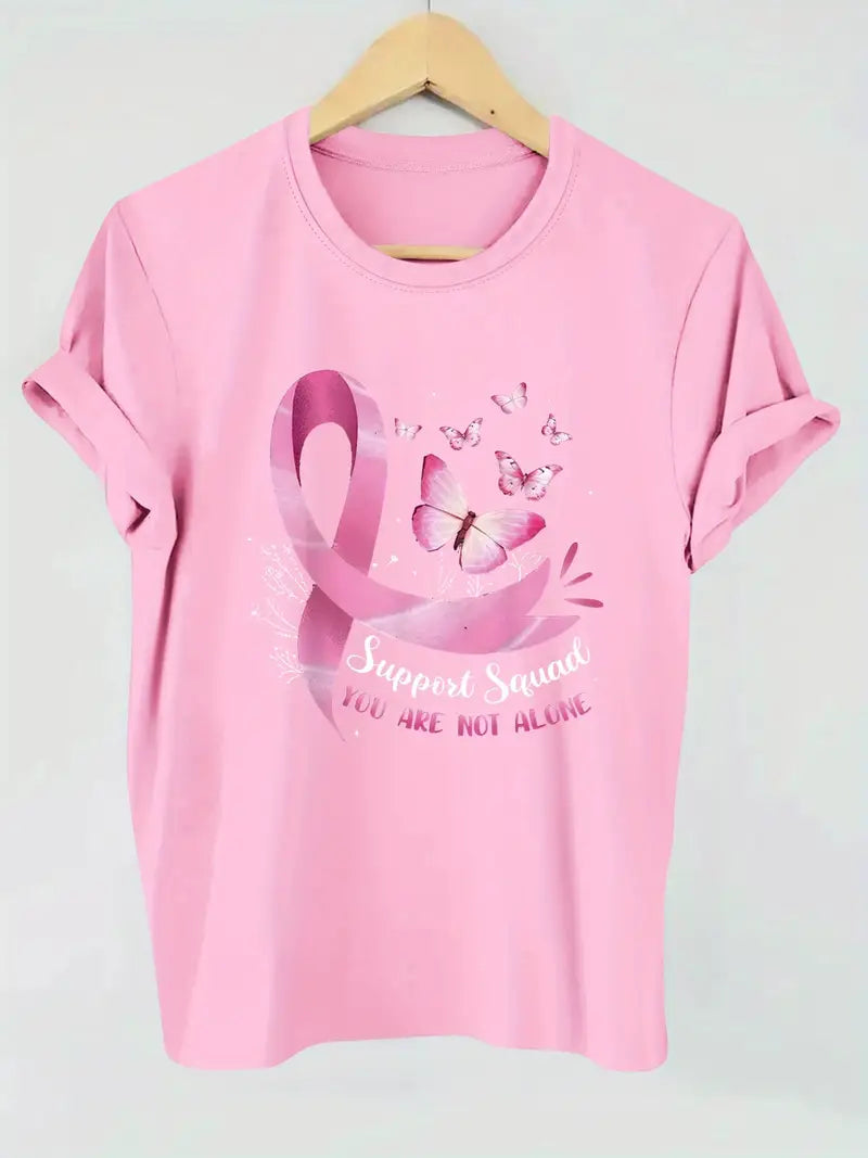 Pink Ribbon & Butterfly Shirt | Støtt brystkreft