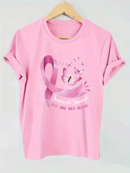 Pink Ribbon & Butterfly Shirt | Støtt brystkreft