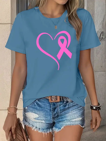 Ribbon Heart Shirt | Støtt brystkreft