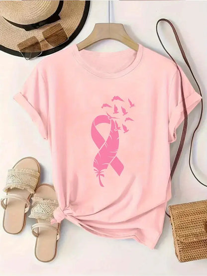 Feather Ribbon Shirt | Støtt brystkreft