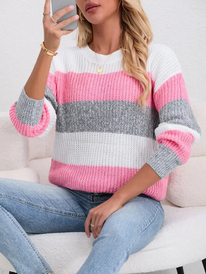 Color Block Sweater | Støtt brystkreft