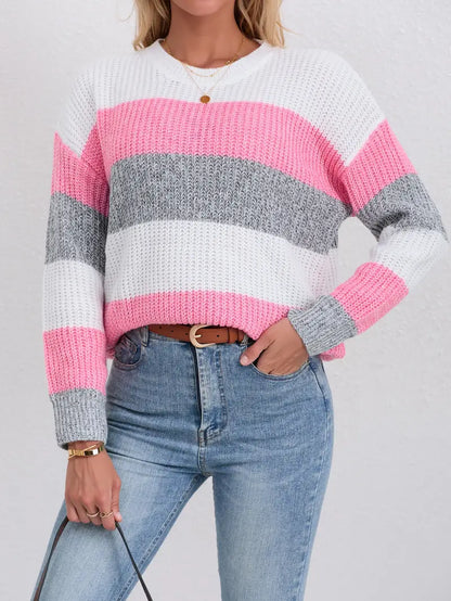 Color Block Sweater | Støtt brystkreft