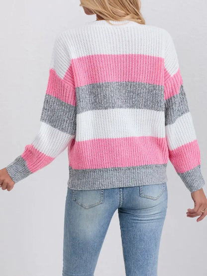 Color Block Sweater | Støtt brystkreft