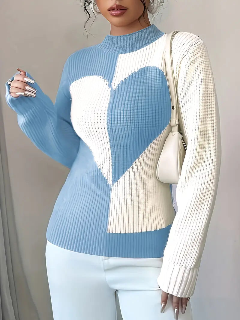 Two-Tone Heart Sweater | Støtt diabetes