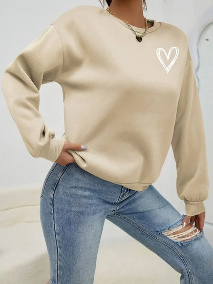 Heart Print Pullover | Støtt brystkreft